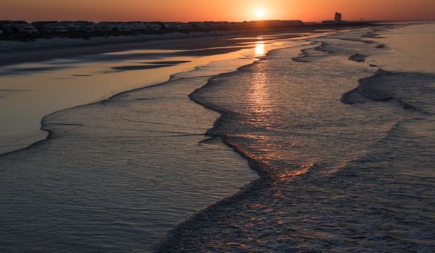 See Sunset Over the Water, NC Beaches